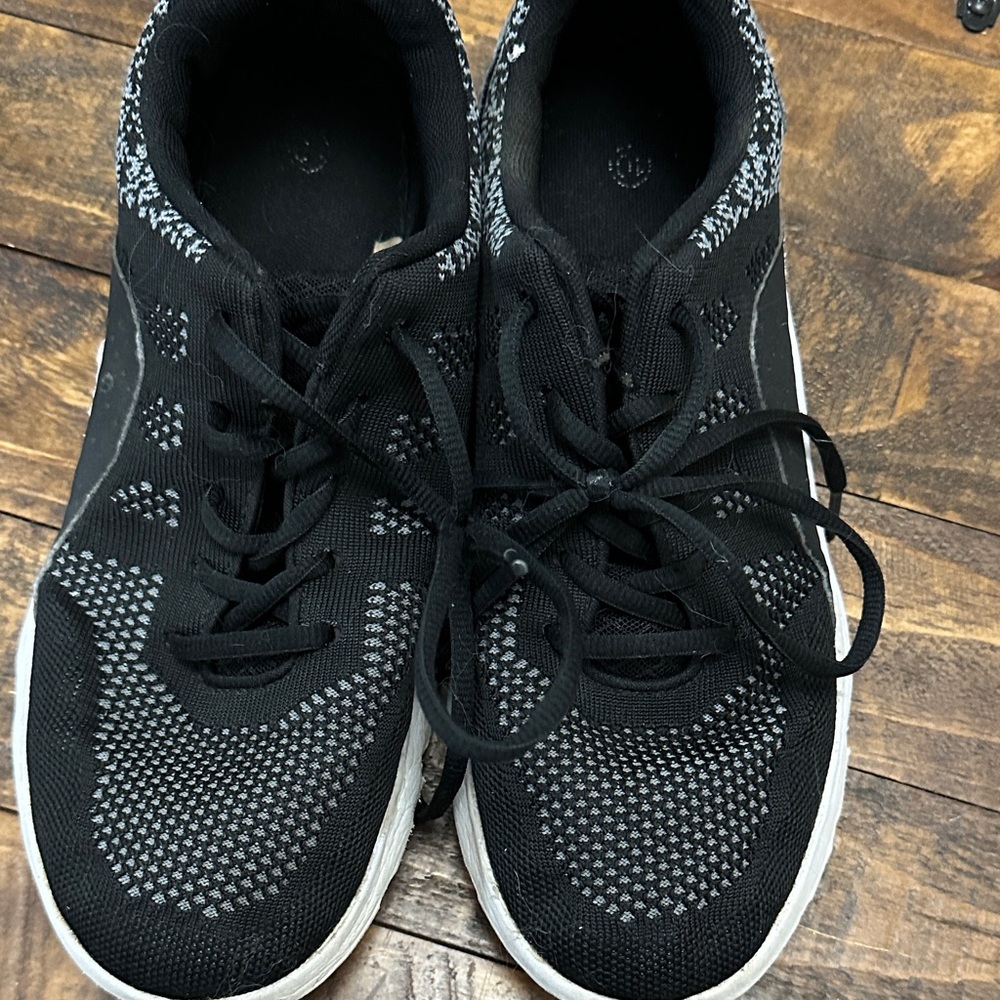 Black and Gray Knit Sneakers
